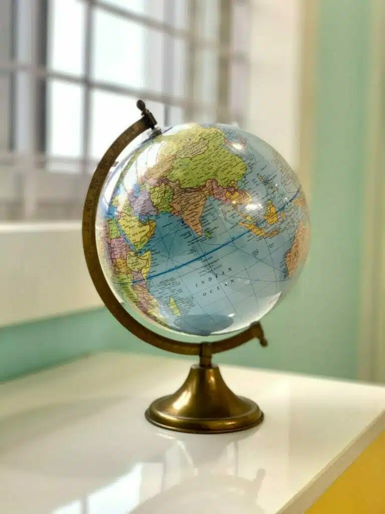 a globe on a table